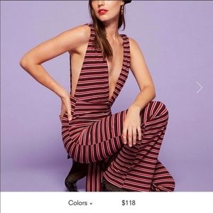 NEW Reformation Vice Jumpsuit in Sunset Stripe XS